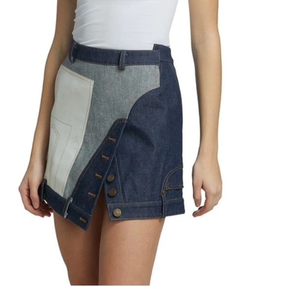 MONSE Upside Down Denim Mini Skirt - Picture 3 of 13